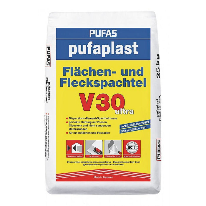 Pufas pufaplast Flächen- und Fleckspachtel V30 ultra 5kg / 25kg-4007954331040-MM Farben