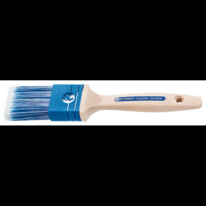 Storch Flachpinsel 30mm Aquastar Blau-Weiß PA Holzstiel Premium-4001941094178-MM Farben